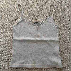 Brandy Melville White Lace Trim Camisole